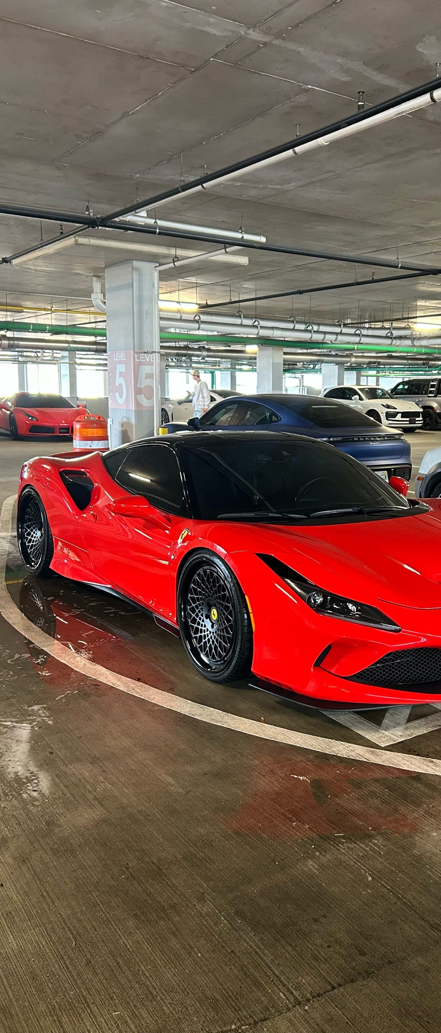 Ferrari F8 Tributo freshly detailed, glossy red paint