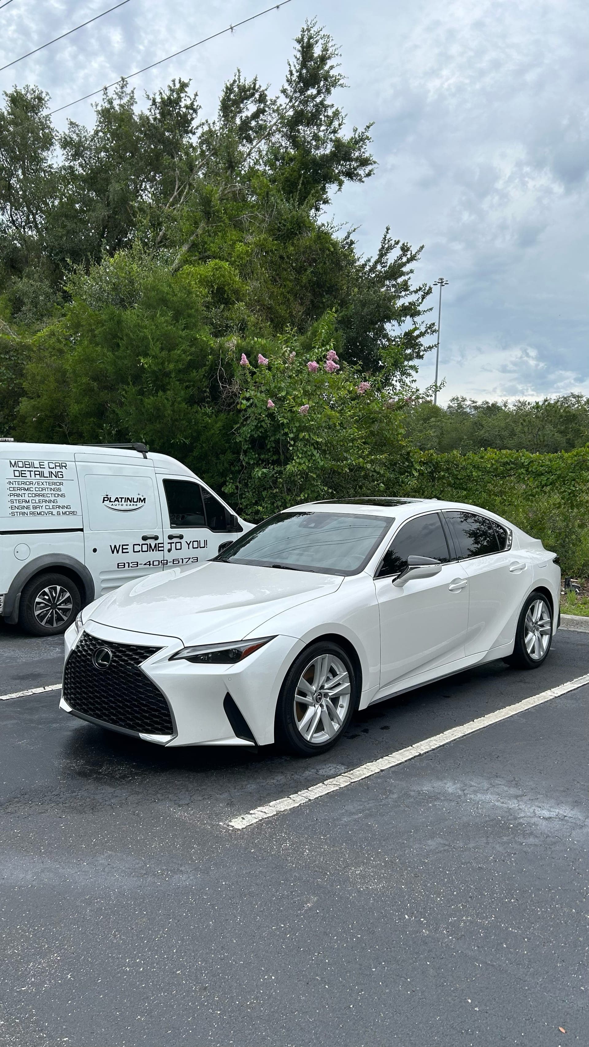 Mobile detailing in Tampa, we come to you, Lexus IS at a client site